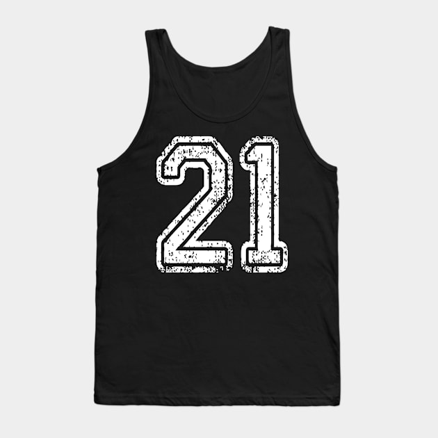 Number 21 Grungy in white Tank Top by Sterling